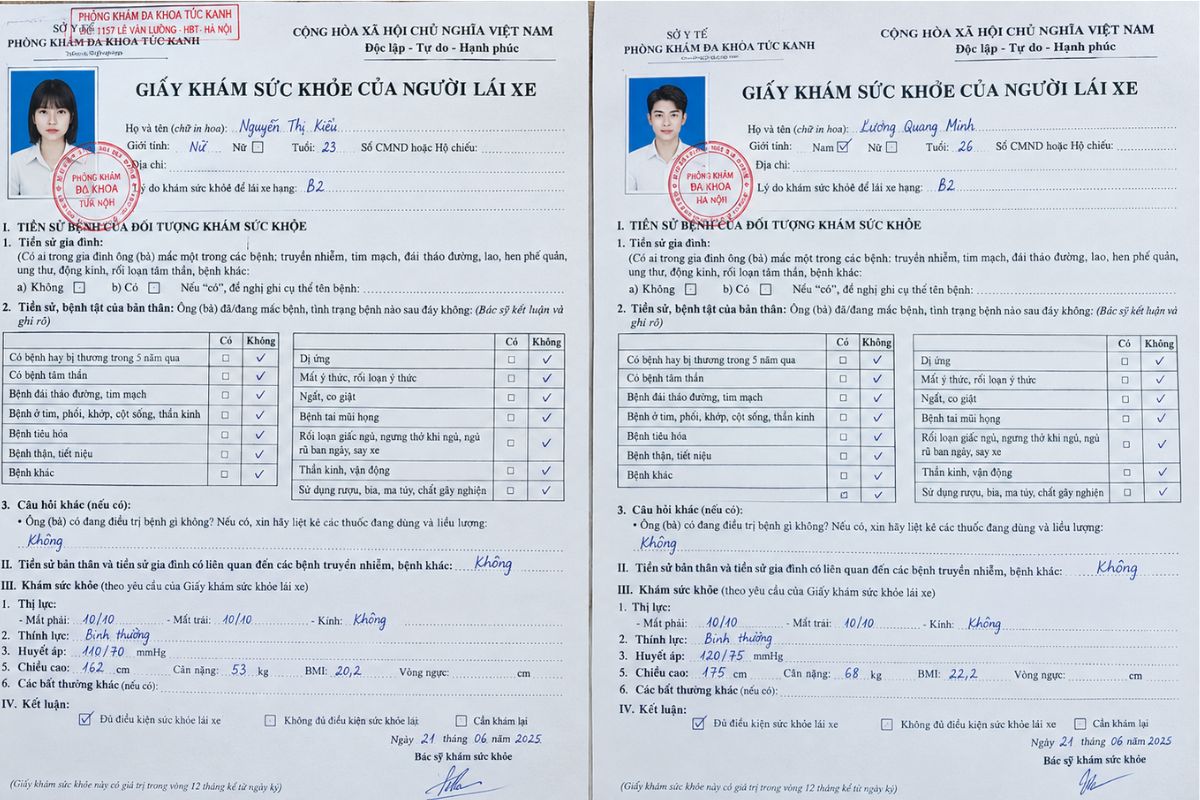 khám sức khỏe lái xe là bắt buộc
